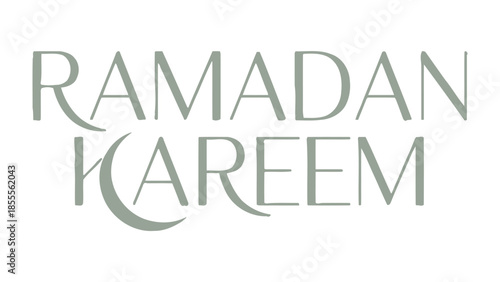 Ramadan Kareem: A serene visual of Ramadan Kareem calligraphy with the crescent moon, symbolizing the spirit of generosity. This image captures the essence of this holy month. 
