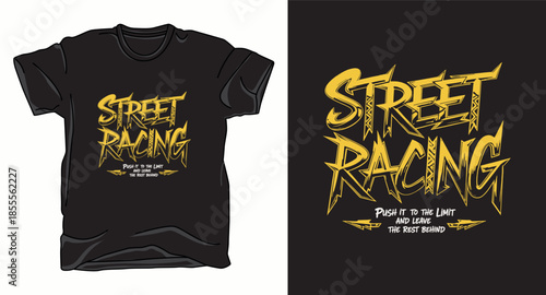 Street racing car graphic art vector t-shirt design print template