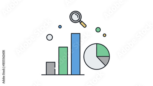 Data Analysis Business Statistics  Market Research Icon logotype icon ilustrative.