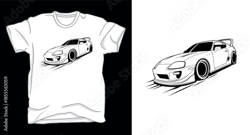 Racing car graphic vector art t-shirt design print template