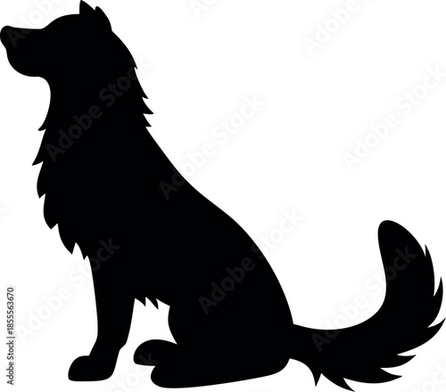 Vector illustration of two dogs standing and facing towards the right side
