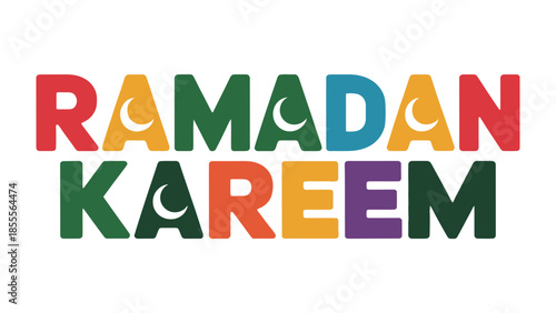 Ramadan Kareem: A vibrant and colorful design expresses the spirit of the holy month with a modern and festive aesthetic.