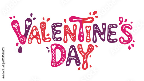 Valentine's Day Typography: Playful and vibrant typography expresses love for a special someone. A sweet and simple design captures the essence of romantic celebration.