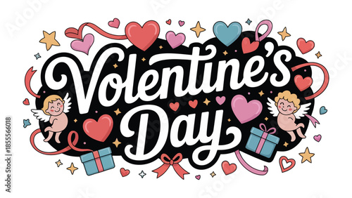 Valentine's Day Icon: A vibrant illustration showcasing the spirit of love and affection, featuring classic symbols of the holiday.