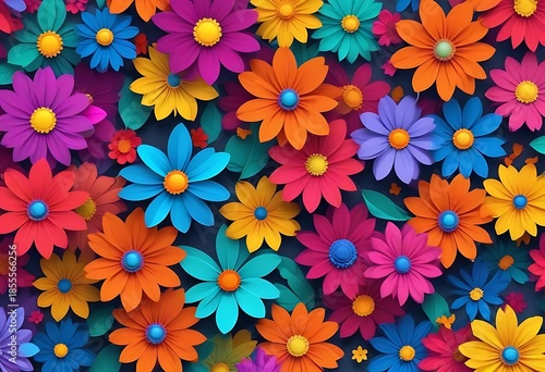 Colorful bouquet of flowers with many different colors
