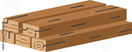 Stack of Wooden Planks and Boards.