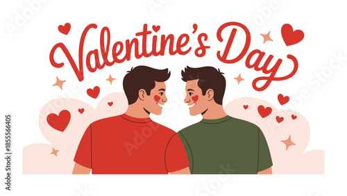 Celebrating Love: A heartfelt illustration that captures the essence of love and connection between two individuals on Valentine's Day.