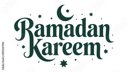 Ramadan Kareem greeting: A beautiful calligraphic design wishes Ramadan Kareem to all Muslims. The artwork showcases elegant script and celestial elements.