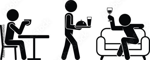 People Dining And Being Served Drinks In A Restaurant Or Lounge cafe