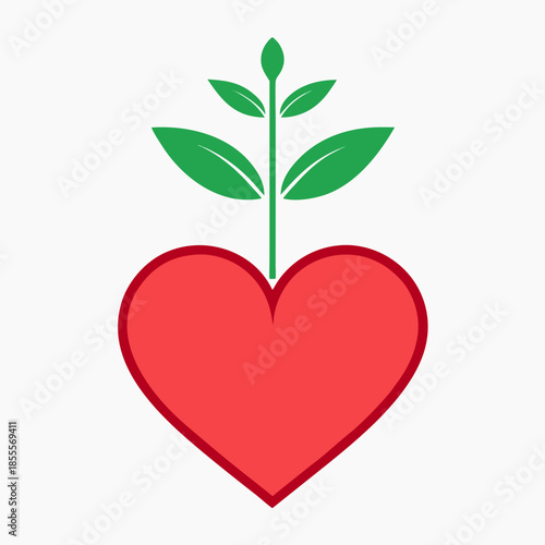 Growing Heart Plant Concept