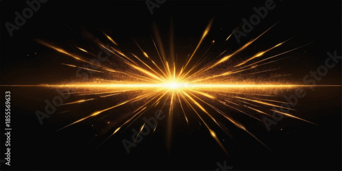 Bright firework explosion abstract vector illustration in the black night sky for holiday celebration and New Year