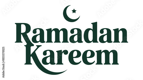 Ramadan Kareem Message: A festive design features the greeting Ramadan Kareem in elegant calligraphy, with a crescent moon and star symbol to capture the spirit of this revered time.