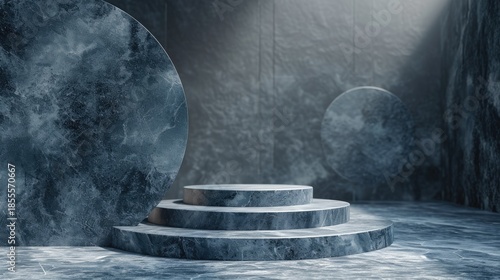 Dark Marble Platform Product Display Background
