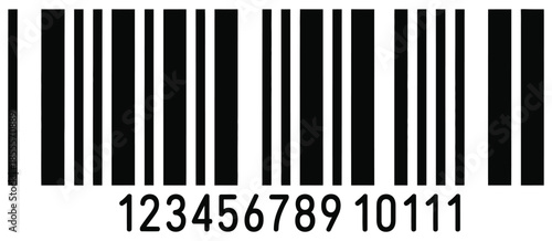 Realistic barcode vector icon, fake line barcode design for price labeling, product identification, sales management, and retail inventory tracking systems.