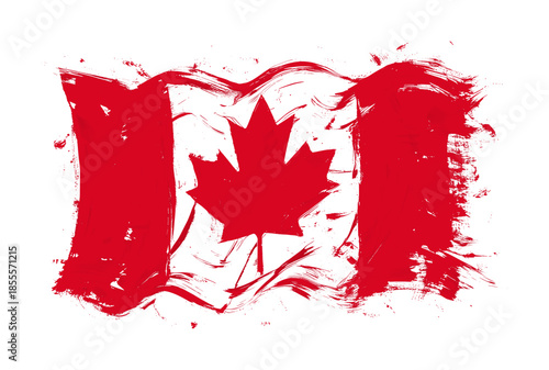 national flag of canada - paintbrush style (artwork 1)