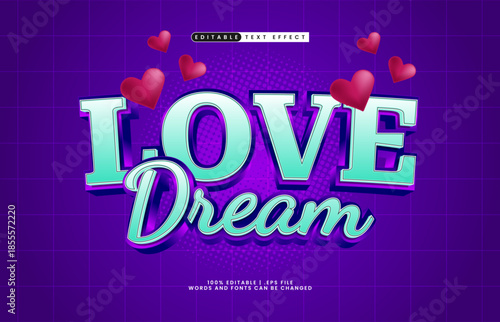 love dream editable text effect for romantic design