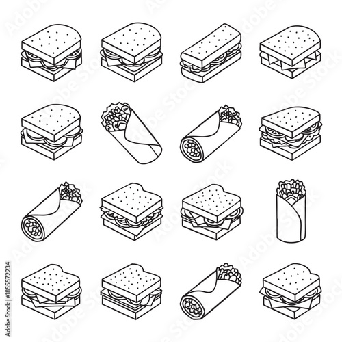 Hand drawn vector illustration set featuring school and business icons in a sketch doodle style for mobile phone apps and computer web design symbols