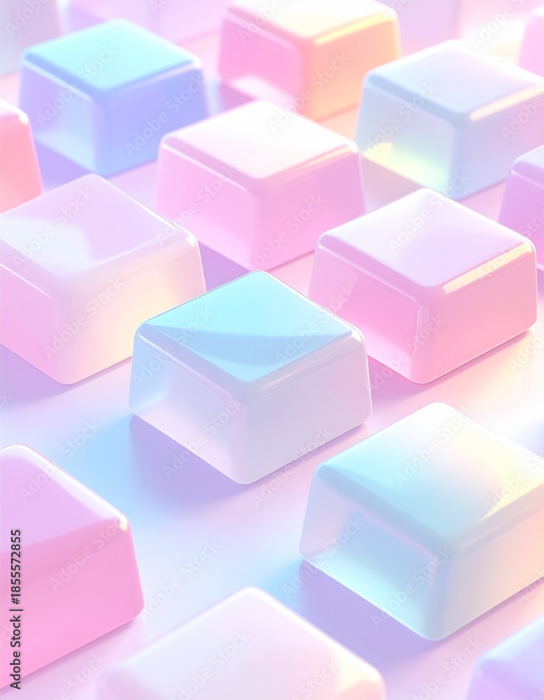 Obraz premium グミ風半透明ぷくぷく立体タイル背景