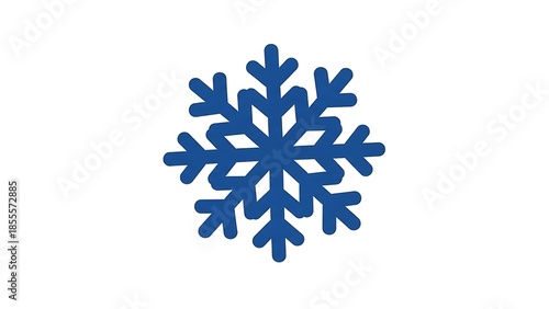 Blue snowflake icon on white background for winter theme