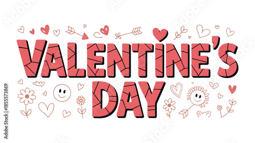 Valentine's Day Icon: An animated Valentine's Day graphic featuring stylized elements associated with love, romance, and affection, perfect for digital use.