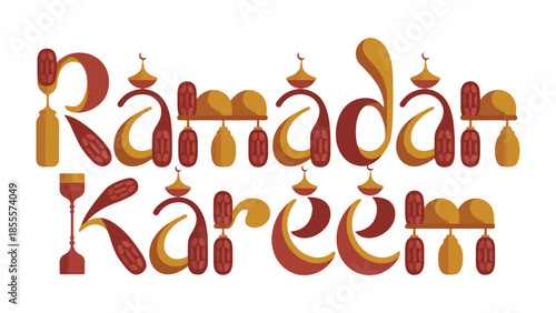 Ramadan Kareem: Illustrative Ramadan design, celebrating the holy month with decorative motifs and warm hues.