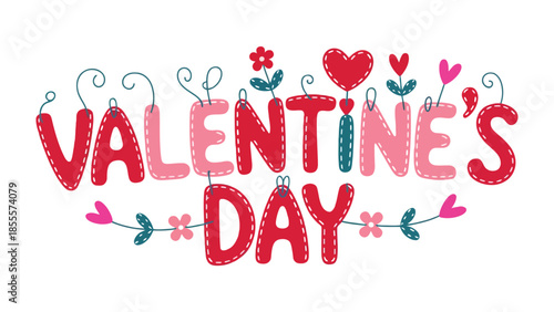 Valentine's Day Emblem: A colorful and cheerful emblem, perfect for conveying warm feelings and celebratory wishes