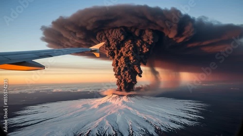 A peaceful sunset lights the clouds over a wide desert landscape with a glowing sky on the horizon