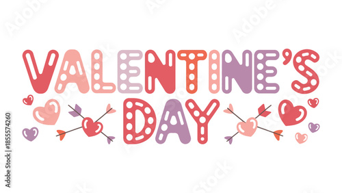 Valentine's Day Icon: A vibrant illustration celebrating love and affection, featuring charming hearts and decorative arrows, perfect for expressing heartfelt sentiments.