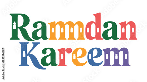 Ramadan Kareem: A vibrant and colorful design, celebrating the spirit of Ramadan. The typography is creative and festive. 