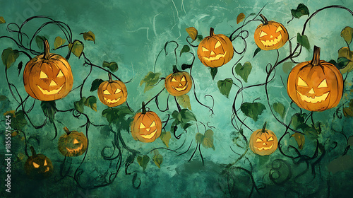 Adorable Halloween-themed background design, ideal for creating playful and festive backdrops or wallpapers.