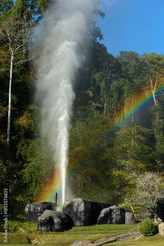 On-sen of Thailand,Fang Hot Spring at National Park in Chiang Mai,Thailand.