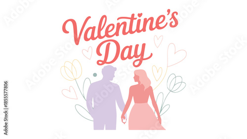 Valentine's Day Silhouette: Celebrate love and togetherness with a charming Valentine's Day design, featuring elegant silhouettes of a couple.