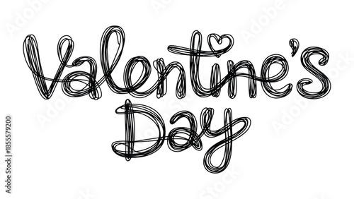 Valentine's Day Calligraphy: An elegant handwritten calligraphy piece proclaiming Valentine's Day, with a delicate heart embellishment, captures the essence of love, romance.