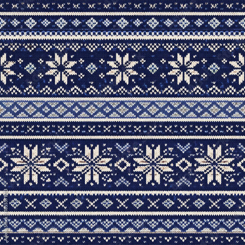 Blue White Blue and White Nordic Winter Knitted Pattern Background Pattern Background isolated die cut illustration created for commercial graphic resources and creative branding use
