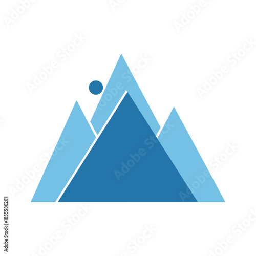 Mountain range with peak Vector
