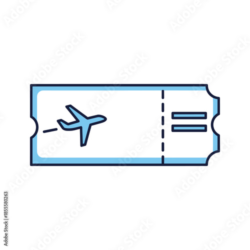 Illustrated airplane ticket Vector