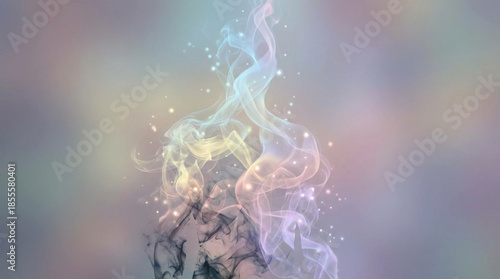 Abstract Colorful Energy Smoke with Glowing Light on Soft Background