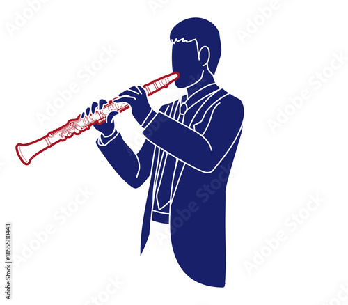 Clarinet Musician Orchestra Instrument Cartoon Graphic Vector