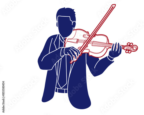 Violin Musician Orchestra Instrument Cartoon Graphic Vector