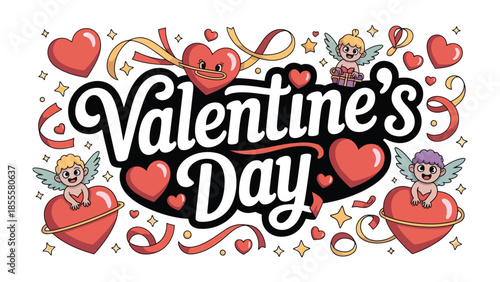 Love's Embrace: Valentine's Day. Celebrate the romantic atmosphere with charming, vibrant, and festive.