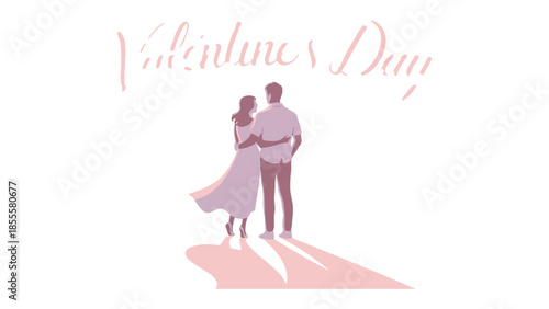 Valentine's Day Couple in Love: A romantic scene unfolds as a couple embraces, bathed in a soft glow, symbolizing love, togetherness, and the sweetness of Valentine's Day.