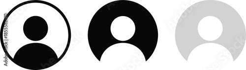 Three Silhouette Icons Representing User Profile Or Avatar In Different Styles vector illustration