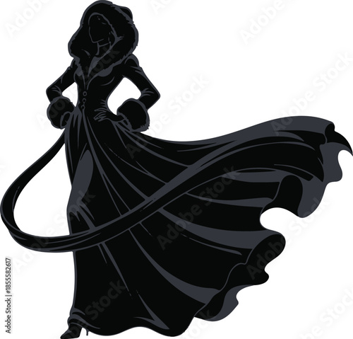 Arctic Vogue Muse – Wind-Swept Silhouette in Glacier Elegance