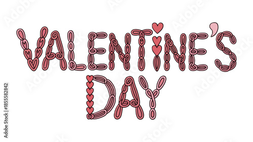 Valentine's Day typography: Celebrate the day of love with this typographic design, featuring the words Valentine's Day creatively arranged with hearts and decorative elements.