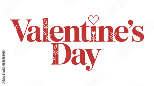 Valentine's Day typography: The image features elegant typography declaring Valentine's Day, accompanied by a charming heart symbol.