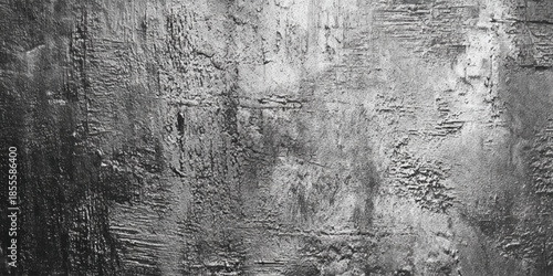 Abstract monochrome texture featuring heavily brushed strokes and layered paint creating a dramatic expressive surface