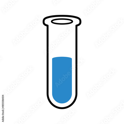 Blue liquid in test tube Vector