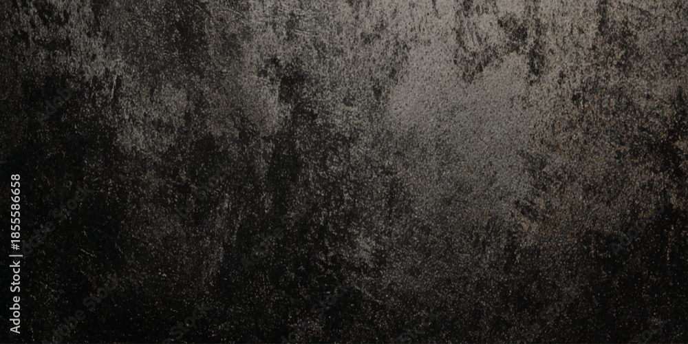 Fototapeta premium A dark textured surface presenting a mottled pattern of grays and blacks reminiscent of distressed concrete or aged metal