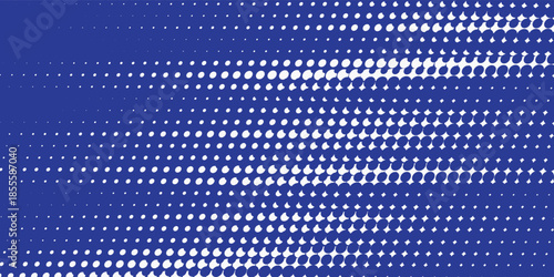 Dots halftone blue and dark blue color pattern gradient grunge texture background. Modern Dots pop art sport style vector illustration.