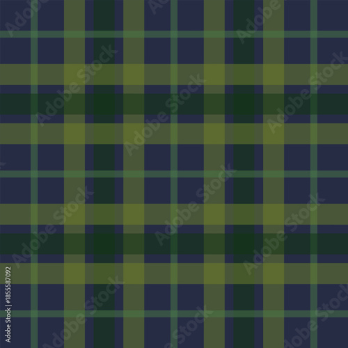 Abstract Forest Green and Navy Blue Tartan Plaid Pattern - Modern Geometric Checkered Design with Thick Horizontal Dark Green Bands Seamless Digital Texture for Wallpapers, Textiles, and Backgrounds